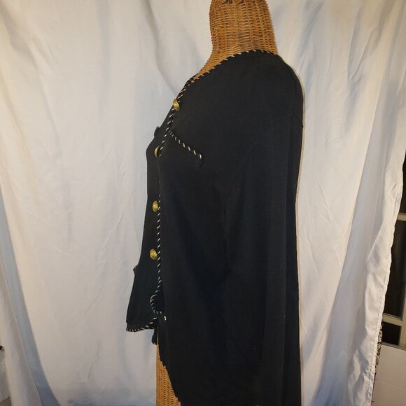 Lisa Ashley Originals Women's Black Blazer w/Gold Braid Trim - M - Picture 2 of 5